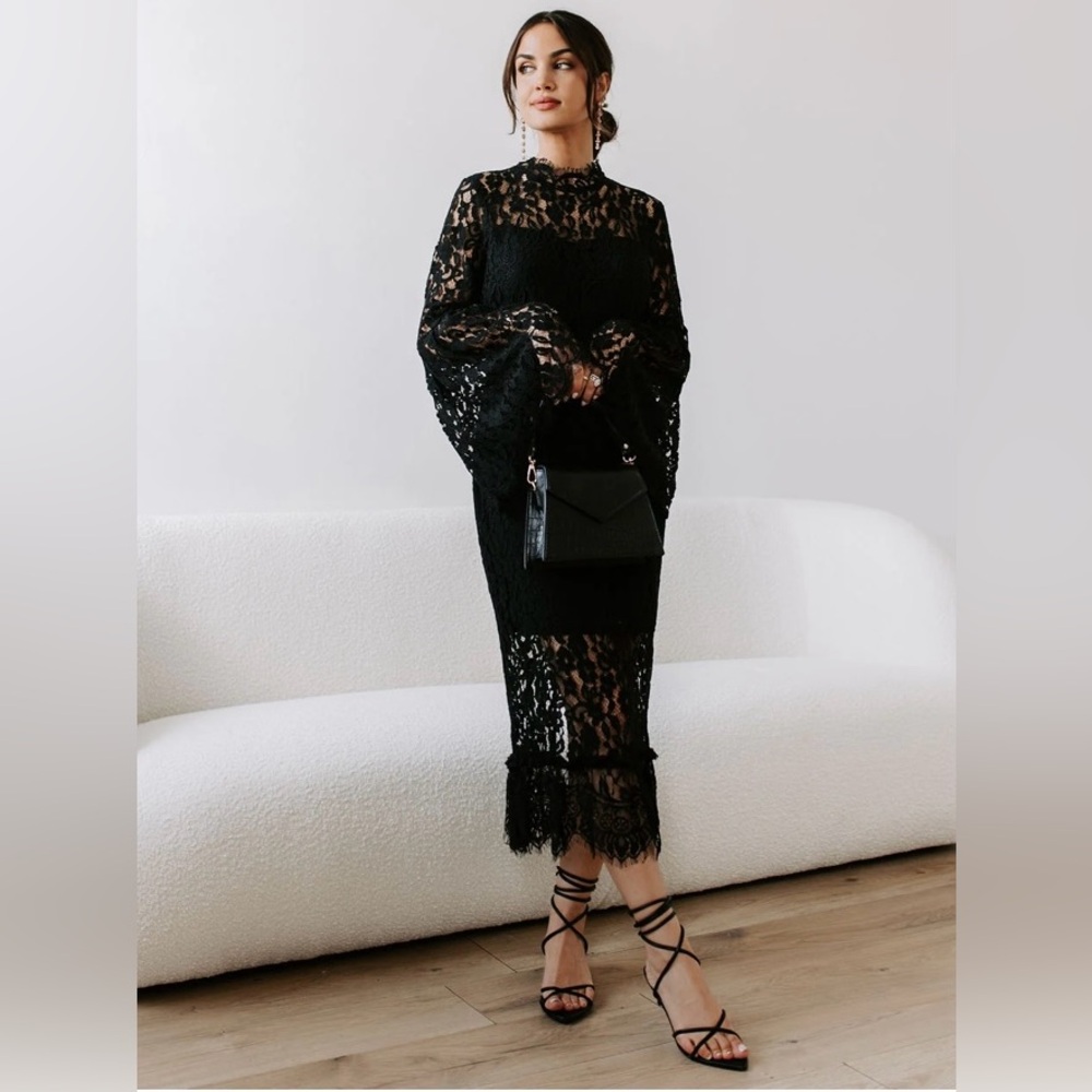 VICI Imelda Crochet Lace Dress with Bell Sleeve - Picture 3 of 4